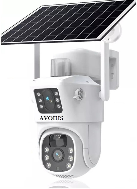 AVOIHS CCTV Smart 4G Sim Solar Powered 360° 1080p PTZ Camera Solar Panel  Night Vision Security Camera