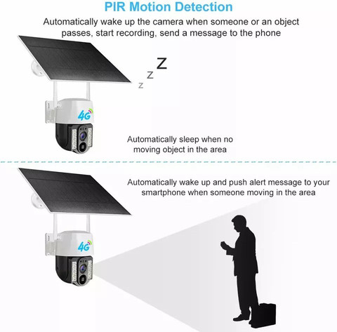 ELEKTRO WELT 4G 5MP FULL HD Solar PTZ Waterproof, Color Night
