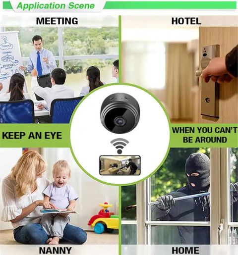SROPX 1080P HD Mini IP WiFi Camera, Home Security DVR Night Vision Motion  Monitoring Security Camera