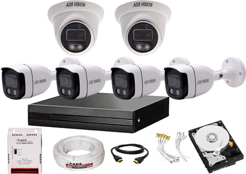 ADS VISION 5MP DVR 3MP HD 2D/ 4B COLOR VIEW NIGHT VISION Camera Full Set  With 1TB HDD Security Camera