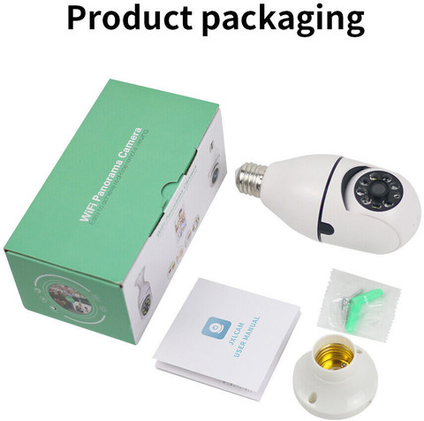 OSHSIZ CCTV camera 1080p Wireless PTZ Bulb Shape V380 Pro Indoor