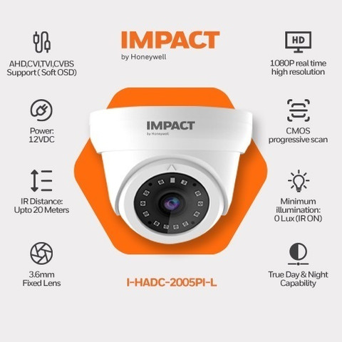 Impact by Honeywell 2MP Bullet Dome CCTV +4 Channel DVR+1TB