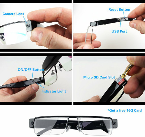 Safetynet 1080P Pixel Video Mini DVR Camera Eyewear Glasses