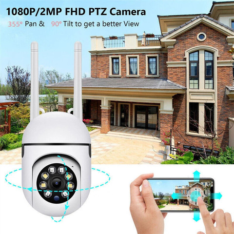 OSHSIZ Full HD WiFi Night Vision Camera with Motion Sensor and Two-Way  Audio Setup Security Camera
