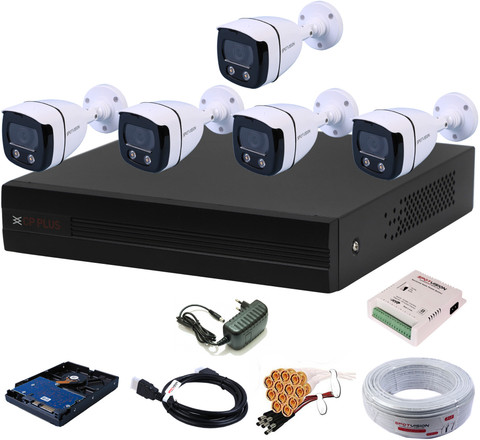 CP PLUS Channal HD DVR 1080p 1Pcs,Colorful View In Nightvision Outdoor  Camera MP 5Pcs,1 TB Hard Disk,Full combo set Security Camera