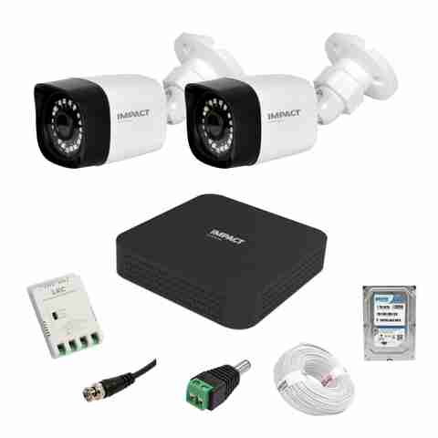 Impact by Honeywell 2MP Bullet CCTV Camera Channel DVR +1TB HDD +90  mtrs cable Cctv Camera Set Security Camera