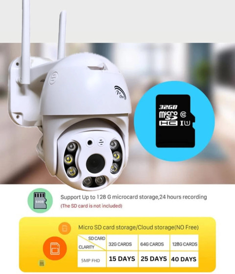 NXXTTNK Wi-Fi CCTV Wireles PTZ V380 Spy Camera wifi camera mobile connect  Security Camera