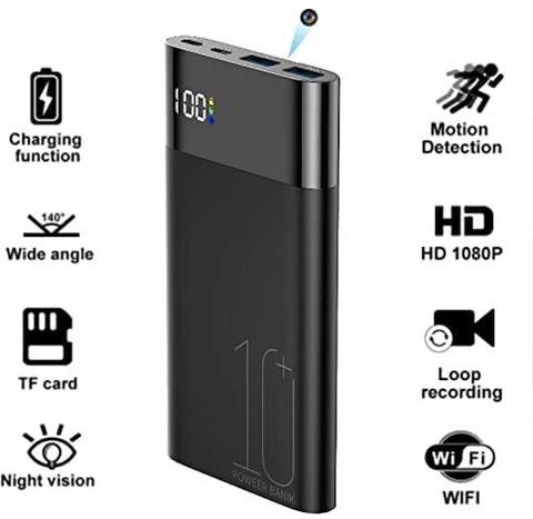 Pelupa Full HD 4K WiFi HD 10000Mah Power Bank Camera Night Vision