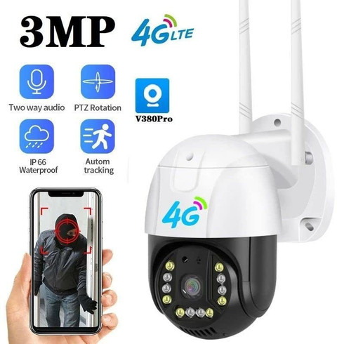 IBS 4G SIM(All Supported) 3MP Full HD IP66 V380 Wireless PTZ Night