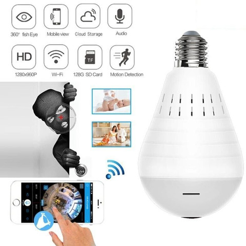 IBS WiFi IP Bluetooth Bulb Camera with Music Player,Multi