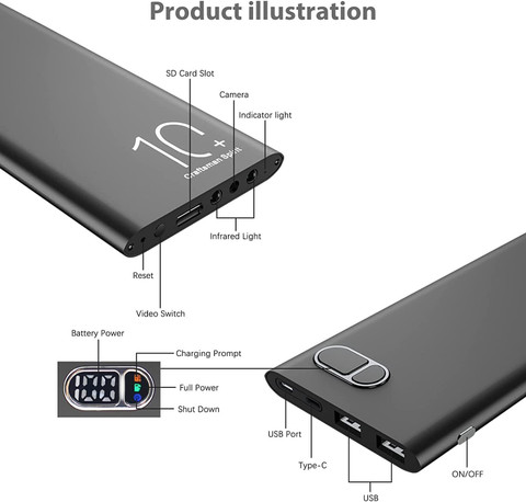 Garundropsy WIFI Spy Power Bank Camera 4K Motion Detection Night