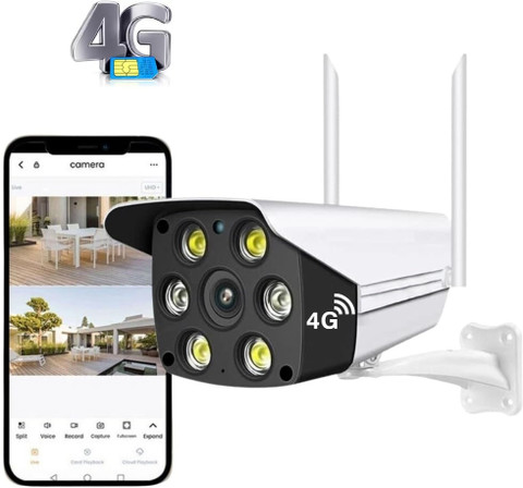 TP PLUS 4G 3G Sim Based Wireless Outdoor Bullet CCTV Camera IP66  Waterproof CCTV Color Security Camera