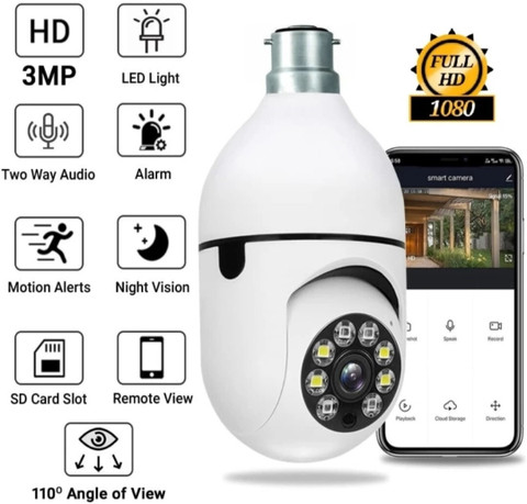 NXXTTNK Wi-Fi CCTV Wireless Bulb Shape PTZ V380 Spy Camera wifi