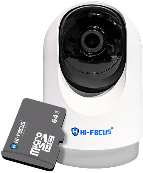 HI-FOCUS 3MP WiFi Indoor Rotating Camera| Free 64GB SD Card| Two