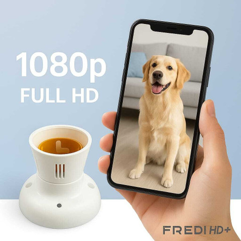 Fredi Dog Camera App FREDI HD PLUS WiFi Bulb Holder Camera 1080p