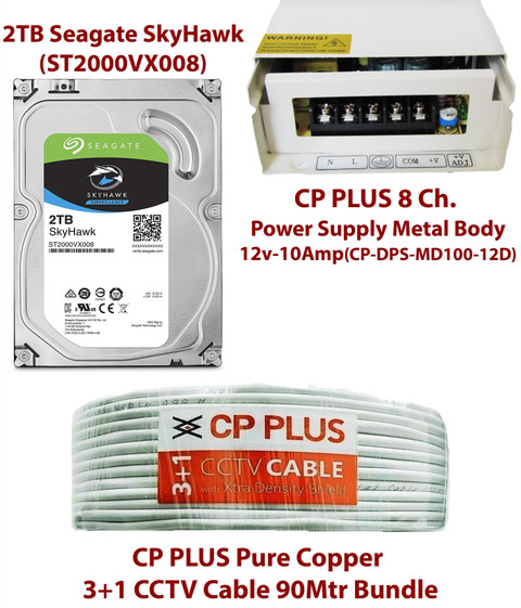 CP PLUS FULL HD DVR Dome Camera 1TB HDD Accessorie