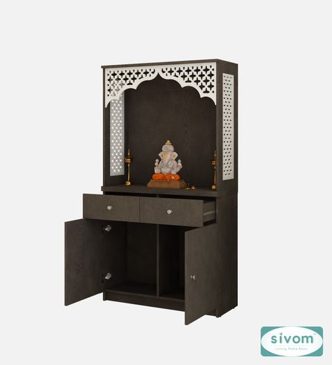 SIVOM Prime Home Temple/Pooja Unit/Home Mandir/ Engineered Wood Home Temple (Height: 148, Knock Down) - Image 3