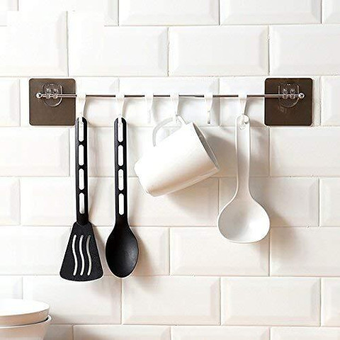 Laxical Self Adhesive Stainless Steel Wall Hook Hanger for Kitchen