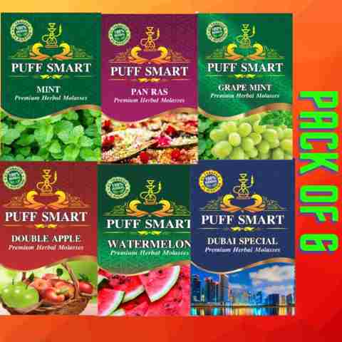 Puff Smart Premium Herbal Flavour Mint, Dubai Special, Grape Mint, Double  Apple, Watermelon, Pan Ras Hookah Flavor Price in India