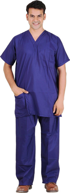 blue dress white jacket Blue Labor and Delivery Nursing Hospital Gown – Three Little Tots main image 0