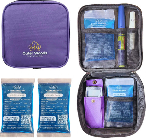 Outer Woods Insulin Cooler Travel Bag for Diabetics with Two Ice