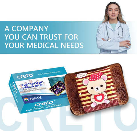 CRETO Velvet Fur Hot Water Bag Pain Relief Warm Bag, Heating Gel