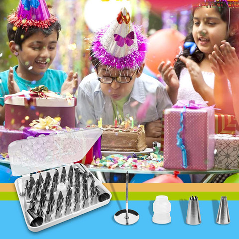 ALAMDAAR Stainless Steel Reusable Decorating Nozzle Set Russian