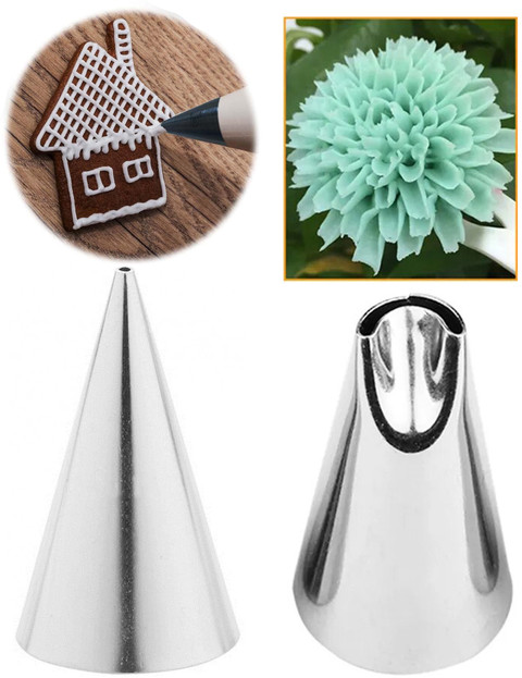 JAMBOREE Writing Sunflower Nozzle Large Size Basket Cake Decorating Icing  Tip Stainless Steel Wavy Icing Nozzle