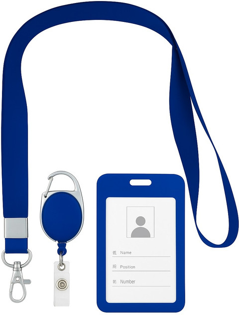 I CARDE Plastic ID Badge Holder, ID Badge Reel, Lanyard