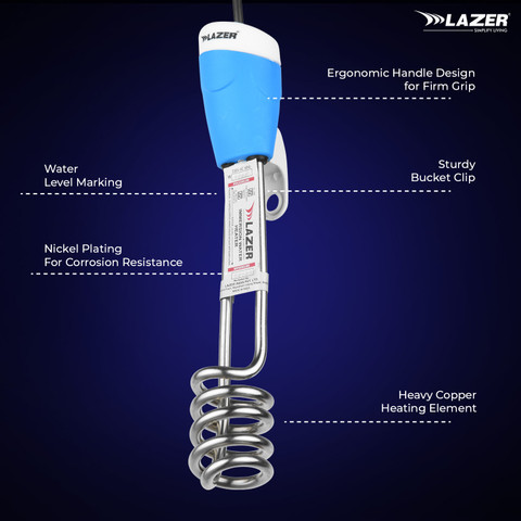 Lazer AQUA THERM Water Proof 1500 W Immersion Heater Rod