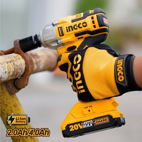 INGCO CIWLI2001 20v|300NM Torque, with 2pcs Batteries Charger Cordless  Impact Wrench