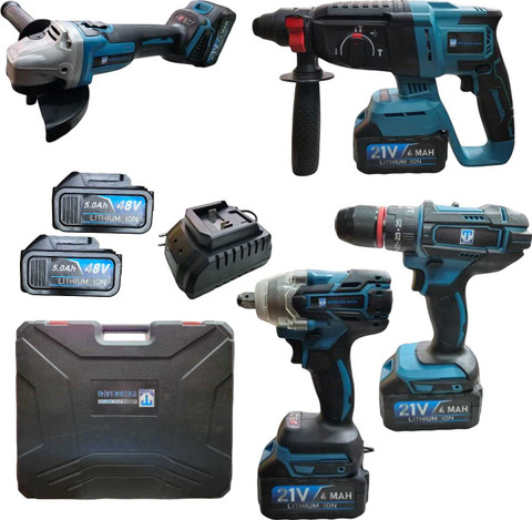 NTH 4PCS COMBO KIT-BL MOTOR-2X48V BATTERY-IMPACH DRILL-ANGLE