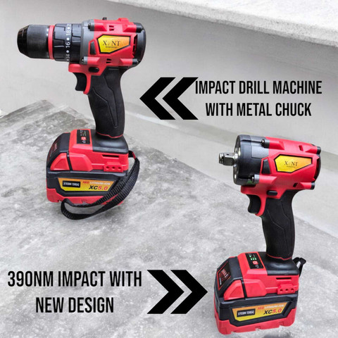 Drill Machine Hammer Drill Impact Combo NTH XLNT-4PCS-BL-COMBO