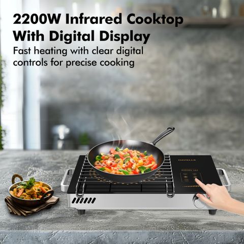 HAVELLS 2200W Radiant Cooktop Touch Panel Black - Image 6