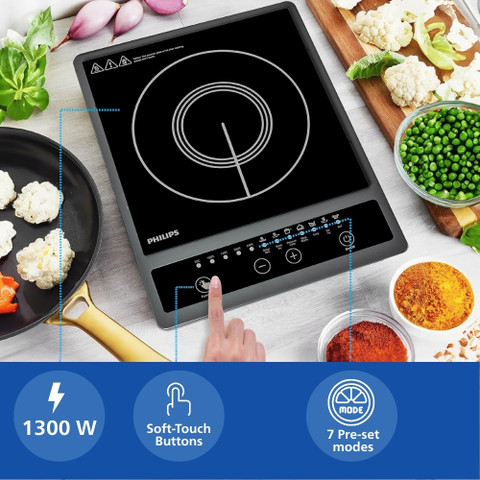 PHILIPS 1300 W Induction Cooktop Push Button