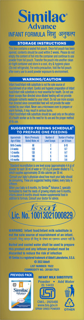 SIMILAC Advance Stage 1 Infant Formula (Up to 6 months) Price in