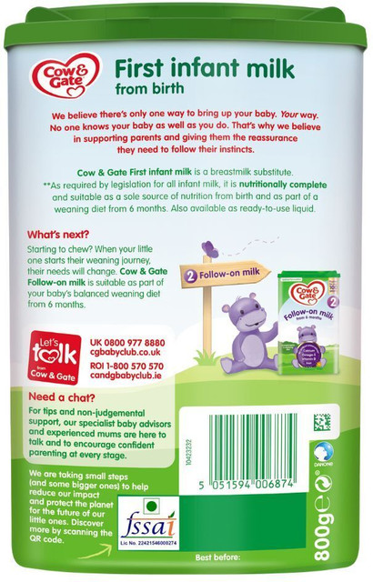 Cow Gate Infant Baby Milk Powder from Birth 800g Price in