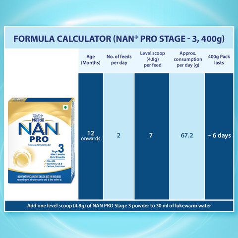 NESTLE NAN PRO Follow-Up Formula Powder, Stage From 12 to 18