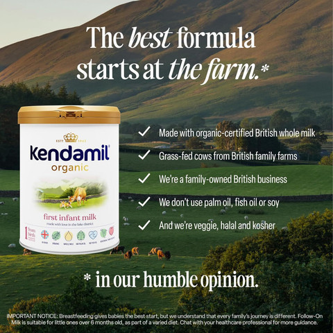 【新品】kendamil organic オーガニック 粉ミルク 英王室御用達 Kendamil Organic First Infant Milk, Stage 1, British Made, Organic