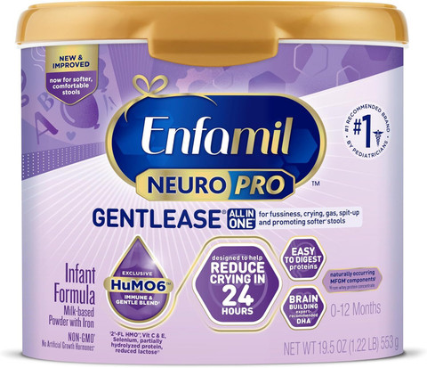 Enfamil NeuroPro Gentlease BabyFormula,BrainBuildingDHA,HuMO6 ImmuneBl,  Milkbased powder