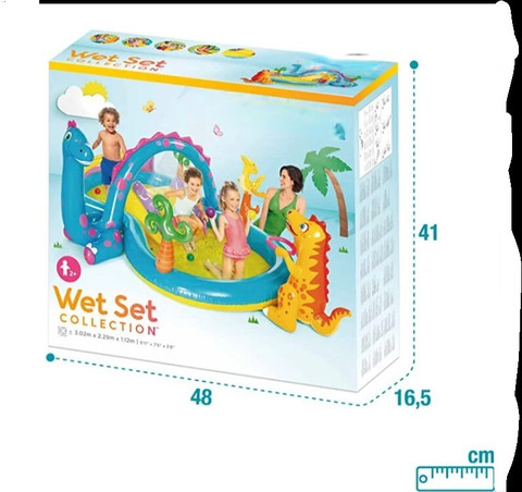 TinyTales DINOLAND PLAY CENTER POOL WITH SLIDER Inflatable