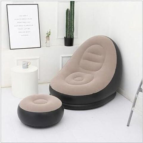 HUEX SXSCE-985632 Leatherette 1 Seater Inflatable Sofa (Color - BROWN, Pre-assembled) - Image 4