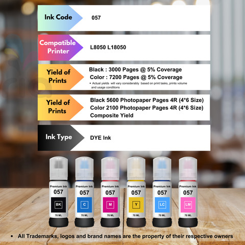 Ravaria L8050, L18050 Printer Compatible Ink Bottle Black + Tri