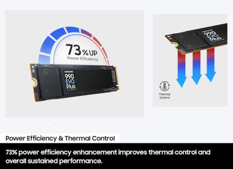 Samsung 990 EVO Plus 1 TB Desktop Black PCIe NVMe Internal Solid