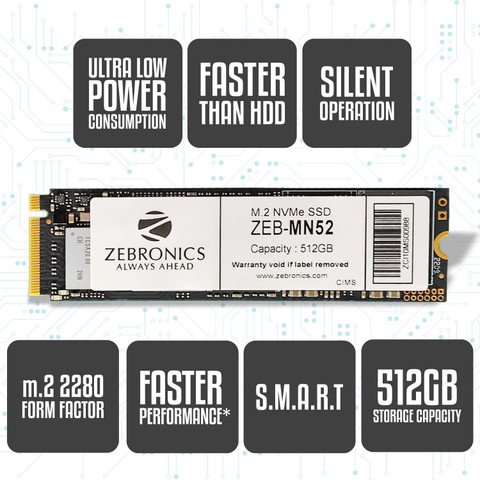 ZEBRONICS m.2 nvme 512 GB All in One PC's Black M.2 Internal Solid