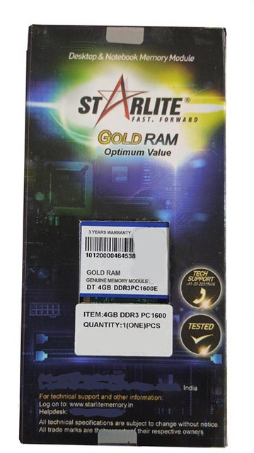 ZEBRONICS Desktop RAM 4GB DDR3 1600MHz + 128 GB Desktop Black SATA