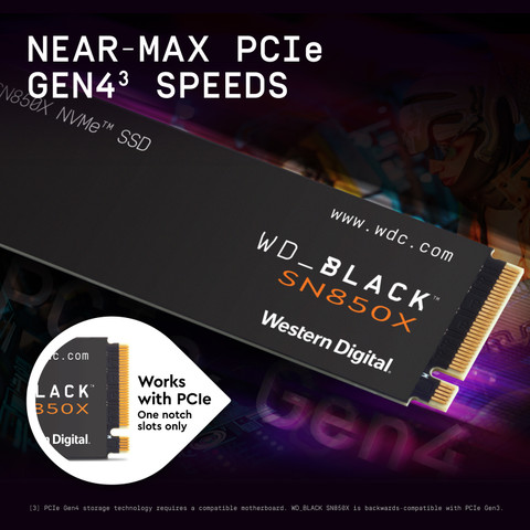 WESTERN DIGITAL WD SN850X 4 TB Desktop, Laptop Black PCIe NVMe