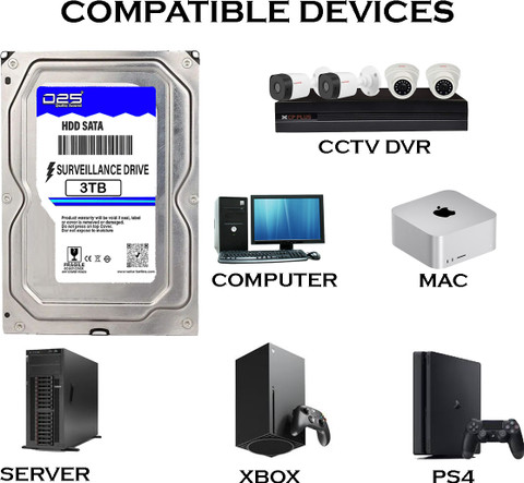 D25 Video 3TB Hard Disk for 4 Channel / 8 Channel / 16 Channel