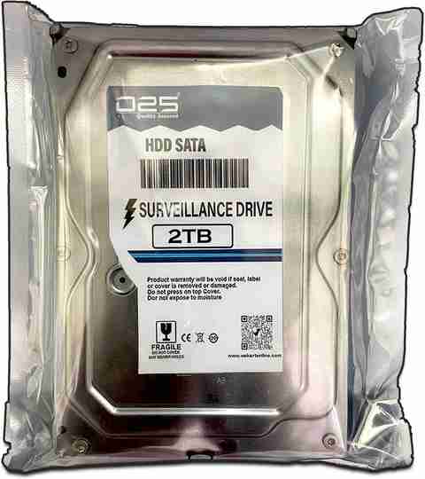 D25 Video 2TB SATA Hard Disk for HIKVISION DS-7108HGHI-K1 Channel HD DVR  TB Surveillance Systems Silver SATA Internal Hard Disk Drive (HDD) (2TB 
