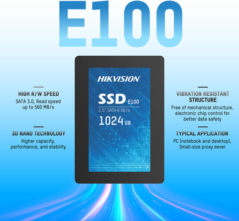 HIKVISION E100 1024 GB Desktop, Laptop Black PCIe NVMe Internal